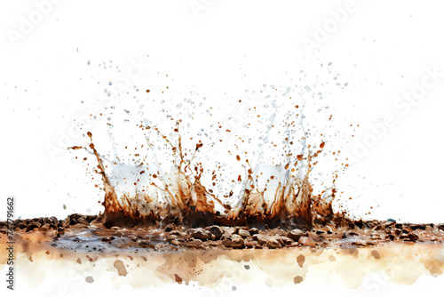 illustration of a spring that gushes from the ground