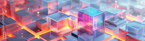 3D-rendered quantum chips enhancing 5G connectivity in smart urban environments.