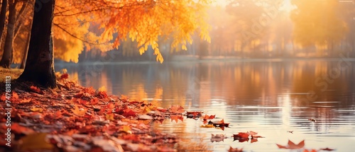 Vibrant Autumn Scene: Colorful Foliage in Park, Canon RF 50mm f/1.2L USM Capture