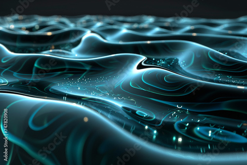3d render of a serene flow of luminescent jelly-like streams