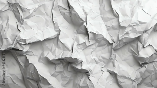 White crumpled paper texture background. Creased paper backdrop.