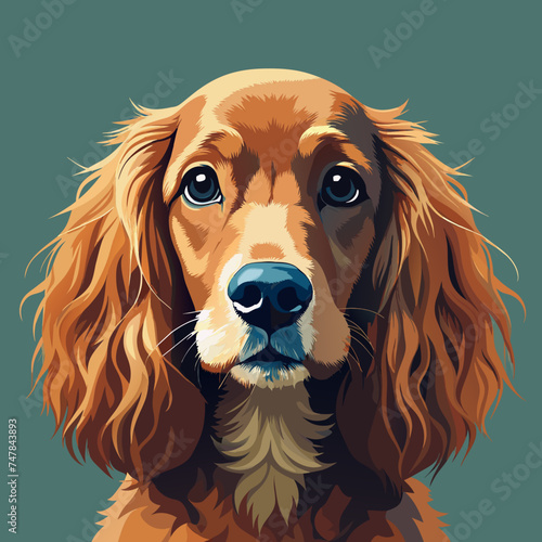 Cute American Cocker Spaniel dog portrait vector