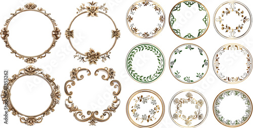 Collection of Round Decorative Border Frames