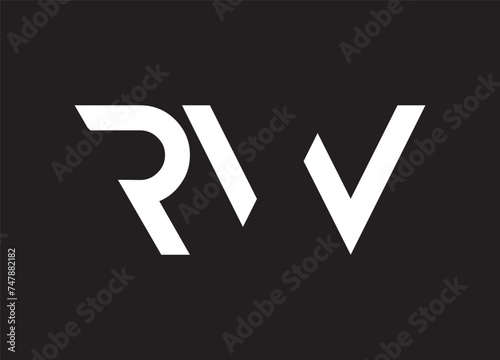 Abstract letter RW logo. This logo icon incorporate with abstract shape in the creative way. 