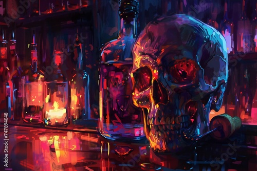 Alcohol is poison abstract art Generative Ai 