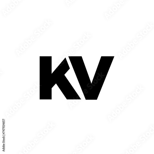 Letter K and V, KV logo design template. Minimal monogram initial based logotype.