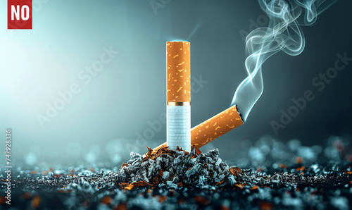 World No Tobacco Day Concept, anti smoking, and no smoking, lungs health care.