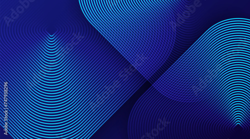 Abstract blue background with overlap layer. Glowing geometric shape lines. Modern gradient square lines pattern design. Minimal geometric. Suit for poster, banner, brochure, corporate, cover, website