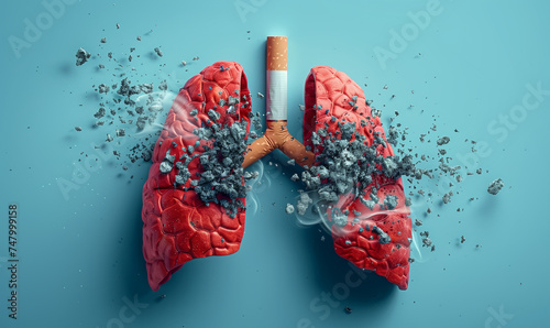 World No Tobacco Day concept emphasizes anti-smoking and lung health care. Promoting a smoke-free life, it symbolizes a commitment to wellness and raises awareness for tobacco control.