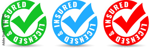 Licensed and Insured vector icon