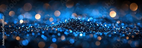Bright Blue Sparkling Glitter Bokeh, Background Banner HD