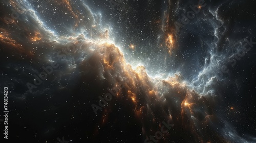 The image of the galaxy and stars in space.