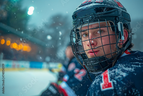 Bandy player young man player portrait.