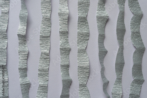silver crepe paper stripes on textured paper