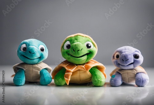 Cutout set of 3 stuffed friendly cute alien turtle and star plushie stuffed soft playtime toys isola