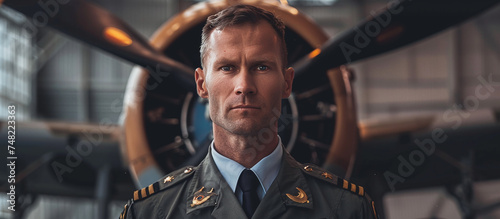 portrait of a military airplane pilot