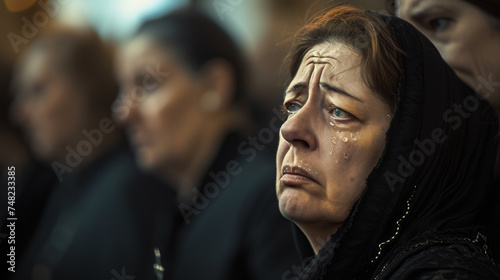 Solace in Sorrow: Poignant Moment of a Woman Crying 