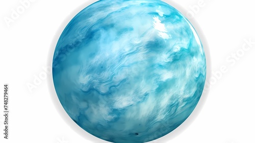 Neptune planet isolated on a transparent background, a 3d render of a big blue planet