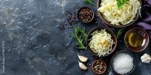 fresh pickled cabbage with ingredients