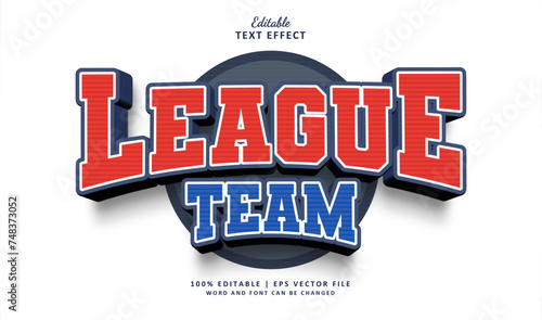 League Team Editable Text Effect Sport 3d Vintage With College Tournament