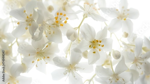 White jasmine flowers Jasmine isolated on white background : Generative AI