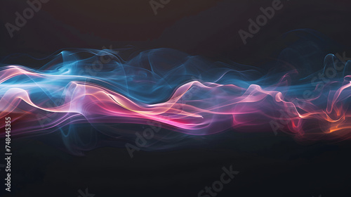 Fire - a wave of colored plasma fire elements consisting of a hot red-orange flame on a black background - a magical colored background for poster design, Dark abstract background with a glowing 