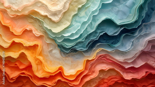 Paper fiber art. Abstract natural colored pulp fiber paper art