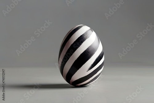 Easter egg painted like zebra skin