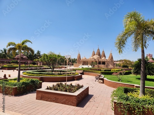 Bhavnagar, Gujarat India - Feb 24 2024: BAPS Shri Swaminarayan Mandir in Bhavnagar Gujrat.