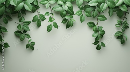 : A wall of green leaves, isolated against a neutral background 