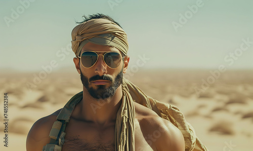 military man in desert photo