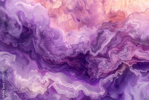 Abstract painting of a purple and white cloud. Suitable for backgrounds or artistic projects