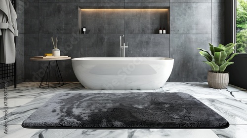 Modern Non-slip Bathroom Mat for Contemporary Decor