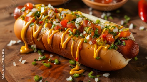 an artificial intelligence image of a delicious hotdog