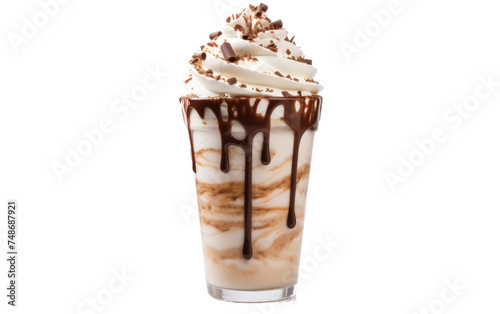 Whipped Cream Mocha Delight on white background