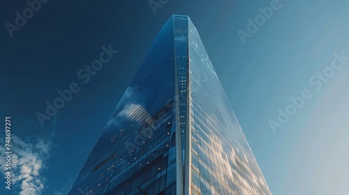 glass reflections on tall building win pexels contest, urban cityscape with blue sky