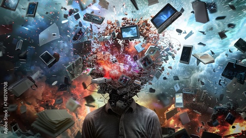 excessive media bombardment leads to explosion of information data in young human brain, maximalism, news, social media addiction