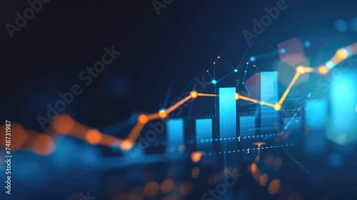 financial, finance, investment, chart, graph, invest, interface, indicator, rising, stock. drawing line to calculation indicator chart and graph is tools of investment. financial finance stock.