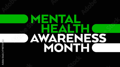 mental health awareness month text on black background for mental health awareness month in may
