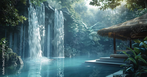 waterfall spa in the jungle