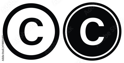 copyright symbol or copyright sign vector on white bg