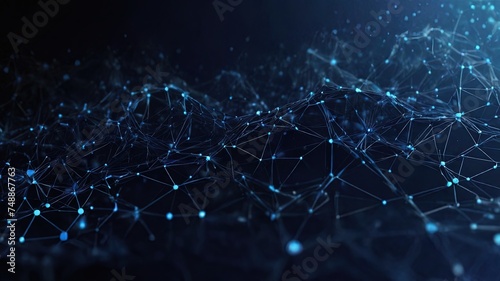 A dynamic 3D digital landscape of interconnected nodes, ideal for visualizing complex networks, data analytics, and artificial intelligence. High-quality image with a futuristic, technological theme