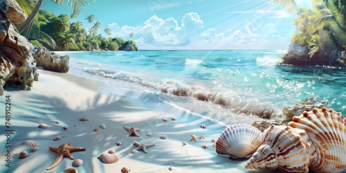 Escape into tranquility with this serene beach wallpaper,