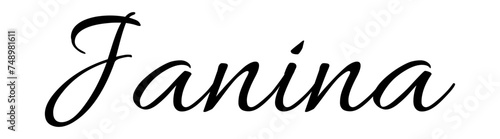 Janina - black color - name written - ideal for websites,, presentations, greetings, banners, cards,, t-shirt, sweatshirt, prints, cricut, silhouette, sublimation