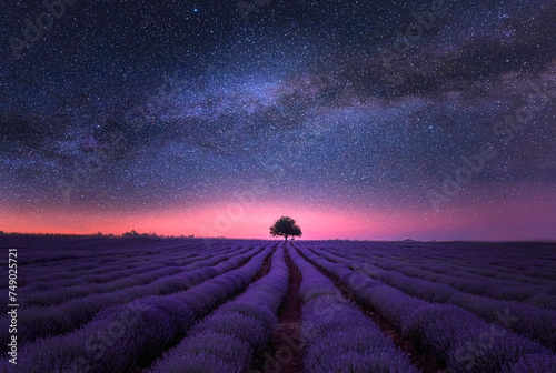 milky way over the field