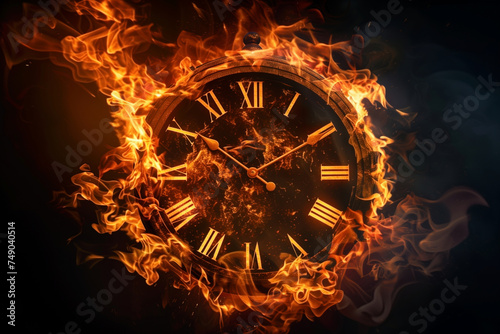 Clock in fire