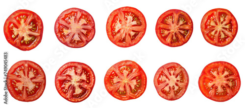 set of red sliced tomato 