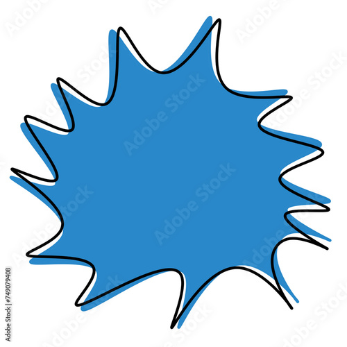 Blue star shaped frame transparent 