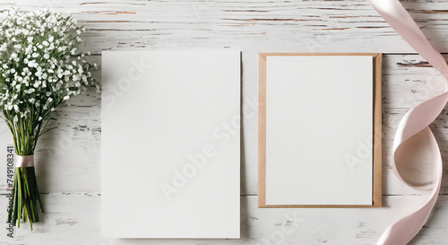 blank note paper on wooden background