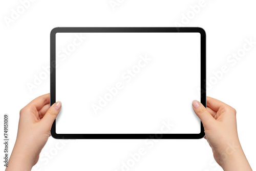 タブレットPCを持っている手の画像合成用素材